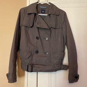 EUC Gap Womens Jacket. Gray, size M. Quilted lining. Motorcycle jacket style.